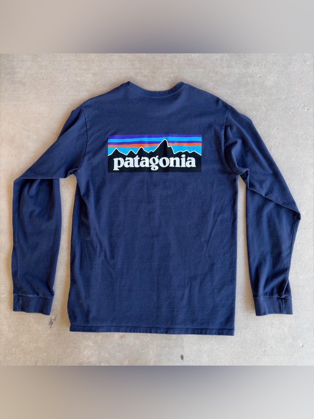 Patagonia Navy Long-Sleeve Logo Tee